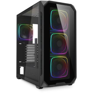 Kasë Sharkoon AK5G RGB ATX 1xGlass - Zezë