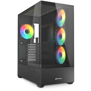 Kasë Sharkoon AK6 RGB ATX 1xGlass - Zezë