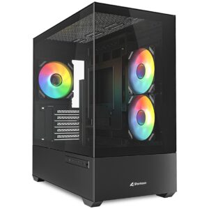 Kasë Sharkoon MK6 RGB Micro-ATX 1xGlass - Zezë