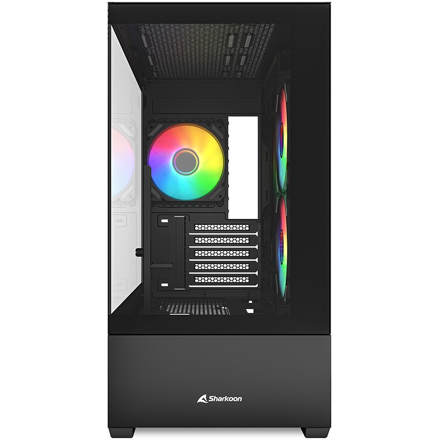 Kasë Sharkoon MK6 RGB Micro-ATX 1xGlass - Zezë - Figura 2