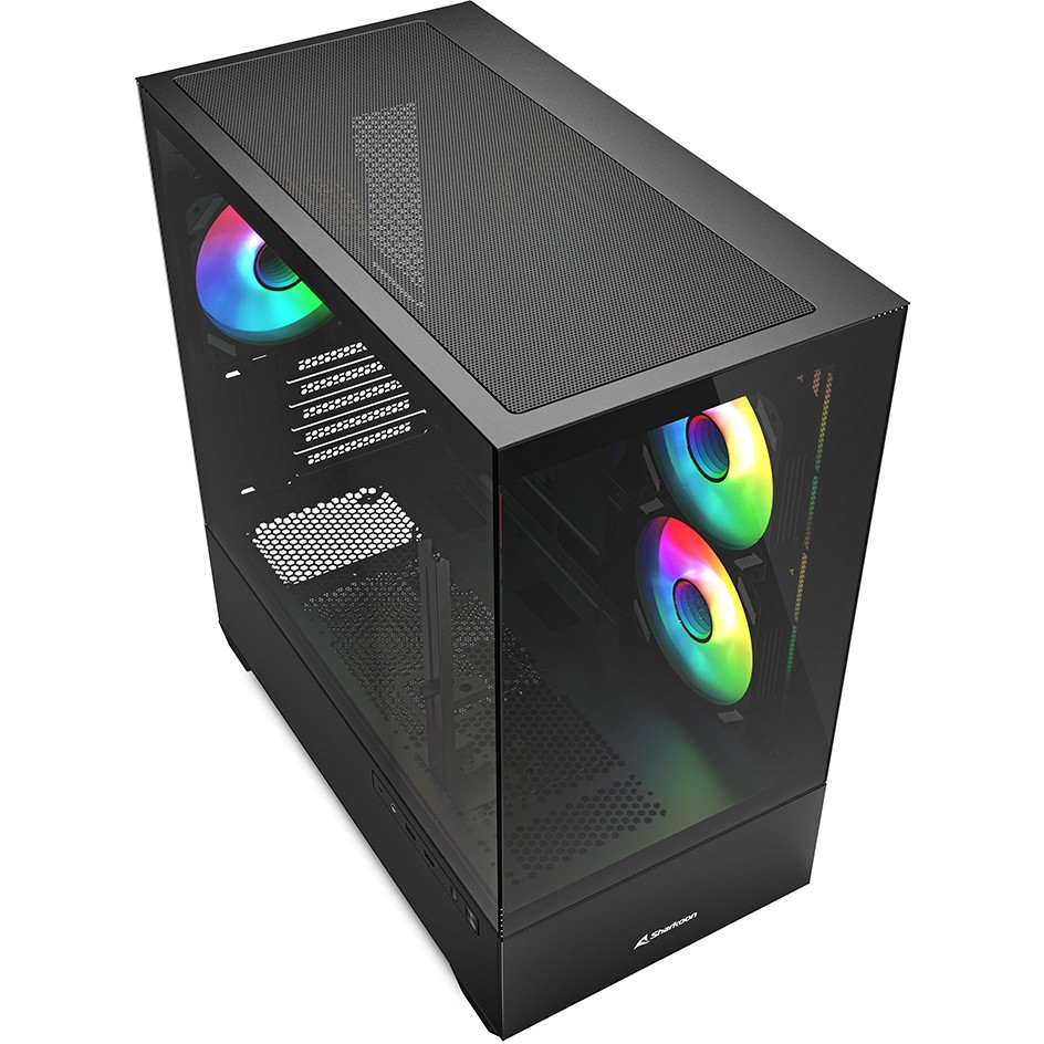 Kasë Sharkoon MK6 RGB Micro-ATX 1xGlass - Zezë - Figura 3