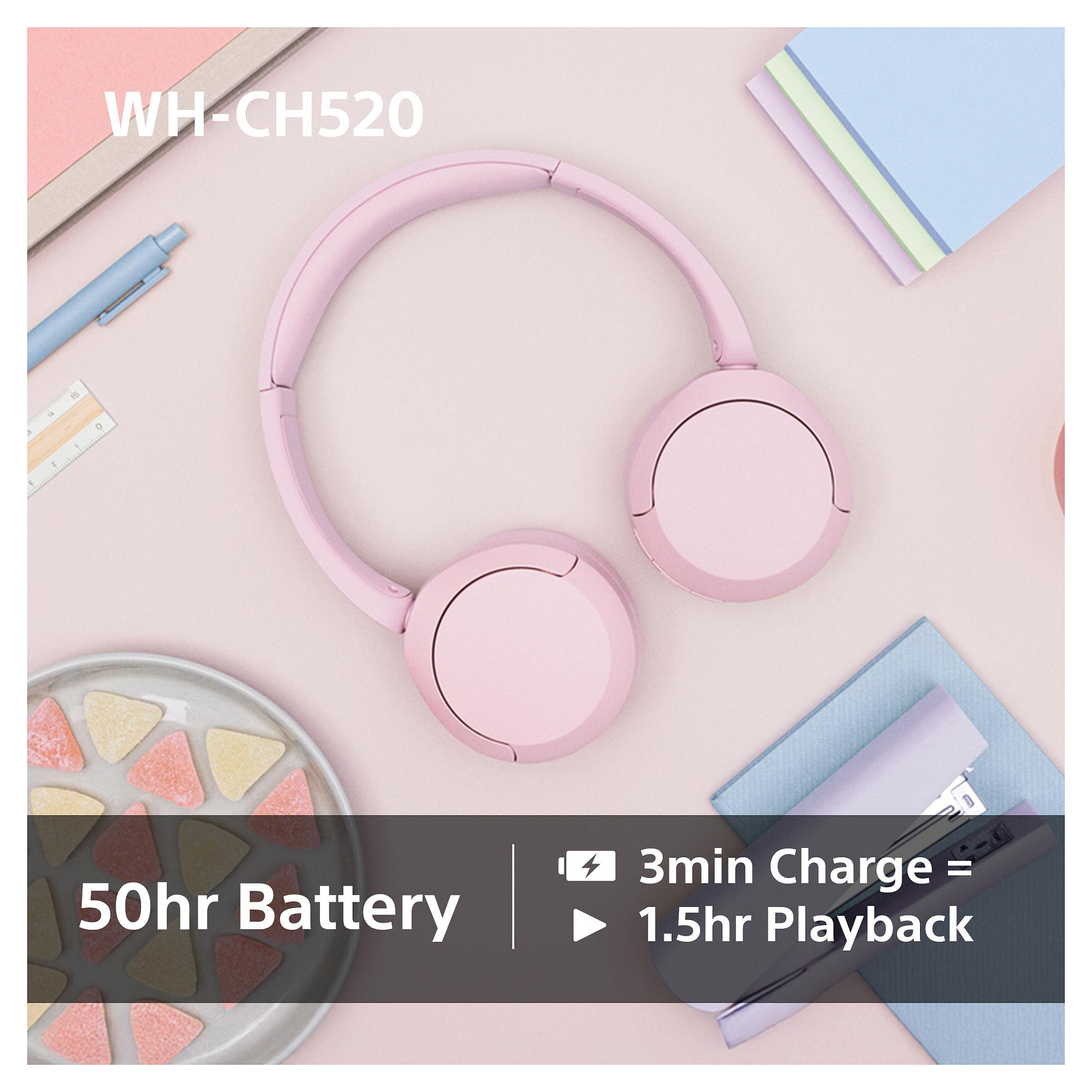 Kufje pa kabllo Sony WH-CH520 – Rozë 5