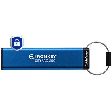 USB Flash Drive STICK 32GB Kingston IronKey Keypad 200 - Blu