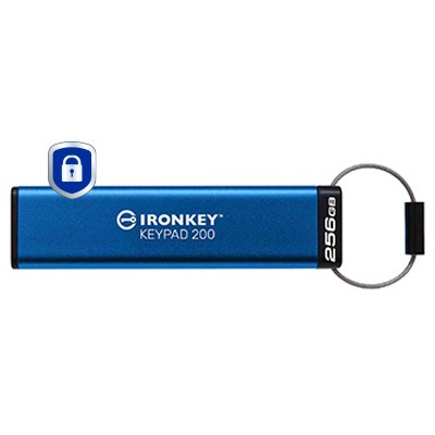 USB Flash Drive STICK 256GB Kingston IronKey Keypad 200 - Blu