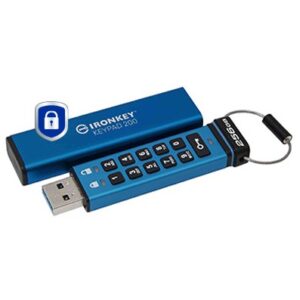 USB Flash Drive STICK 256GB Kingston IronKey Keypad 200 - Blu
