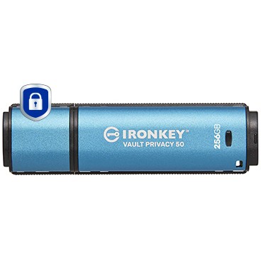 USB Flash Drive STICK Kingston 256GB IronKey Vault Privacy 50 - Blu