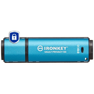 USB Flash Drive STICK 512GB Kingston IronKey Vault Privacy 50 - Blu