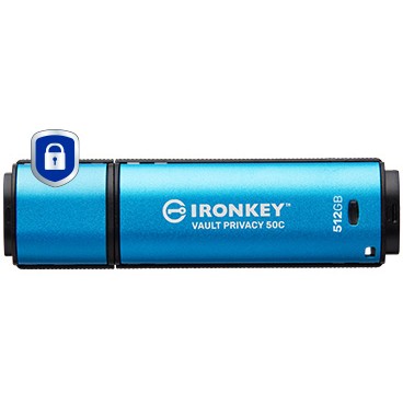 USB Flash Drive STICK 512GB Kingston IronKey Vault Privacy 50C AES-256 - blu