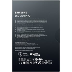SSD e Brendshme Samsung 9100 PRO 4TB Internal M.2 NVMe PCIe 5.0 SSD – 14,800 MB/s Read, 13,400 MB/s Write, Gaming, Black