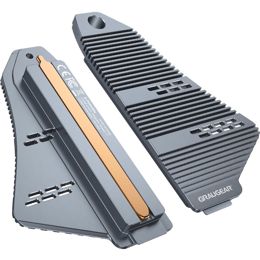 Aksesorë për Disqe GRAUGEAR Ftohës për SSD M.2 NVMe 2230/2242/2260/2280 për PS5 – Zezë