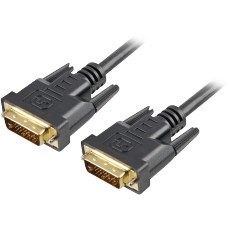 Kabllo DVI Sharkoon DVI‑D → DVI‑D (24+1) 1 m - Zezë