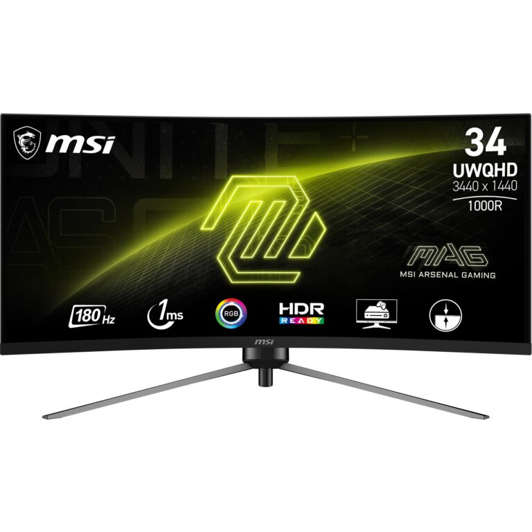 Monitor Gaming MSI MAG 345CQRDE / 34" / UWQHD VA / 180 Hz / 1 ms / HDMI+DP / Curved / Zezë