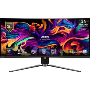 Monitor Gaming Curved MAG 341CQPDE / 34"/ UWQHD QDOLED / 175Hz / 0.03ms / USB+HDMI+DP - Zezë