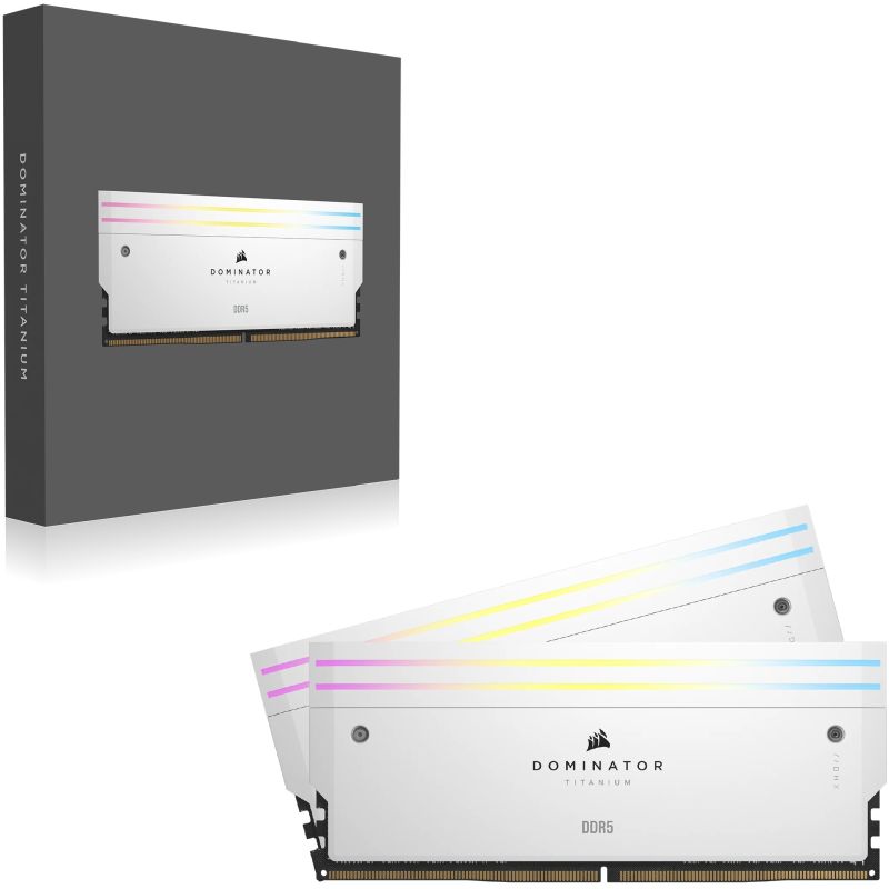 RAM Memorie DDR5 CORSAIR DIMM Kit 32 GB / 6000 MT/s – CL30 – DOMINATOR TITANIUM RGB / Bardhë - Figura 3