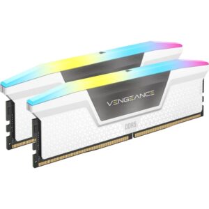 RAM Memorie DDR5 CORSAIR DIMM Kit 64 GB / 6000 MT/s – CL30 – VENGEANCE RGB / White