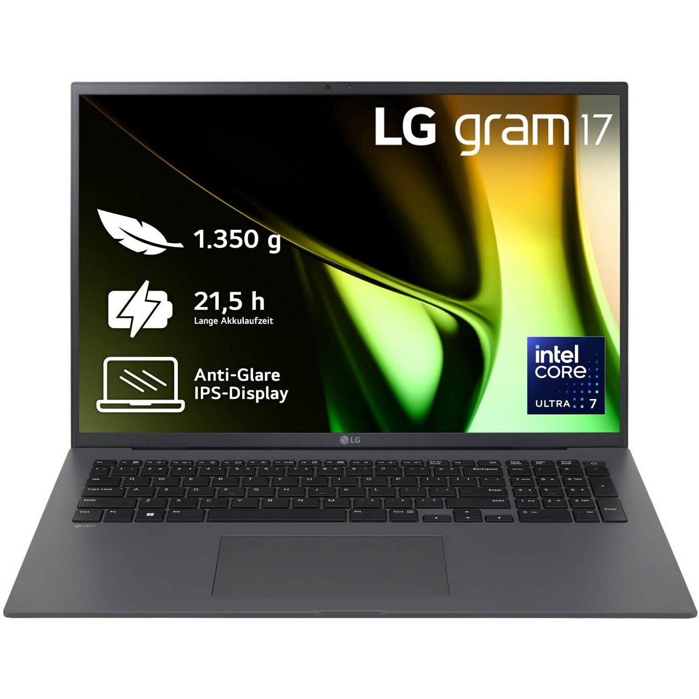 Laptop LG gram 17Z90S-G.AD7CG Notebook / Ultra 7-155H / 32GB LPDDR5 / 2TB / 17" WQXGA IPS / Intel Arc Graphics / Gri