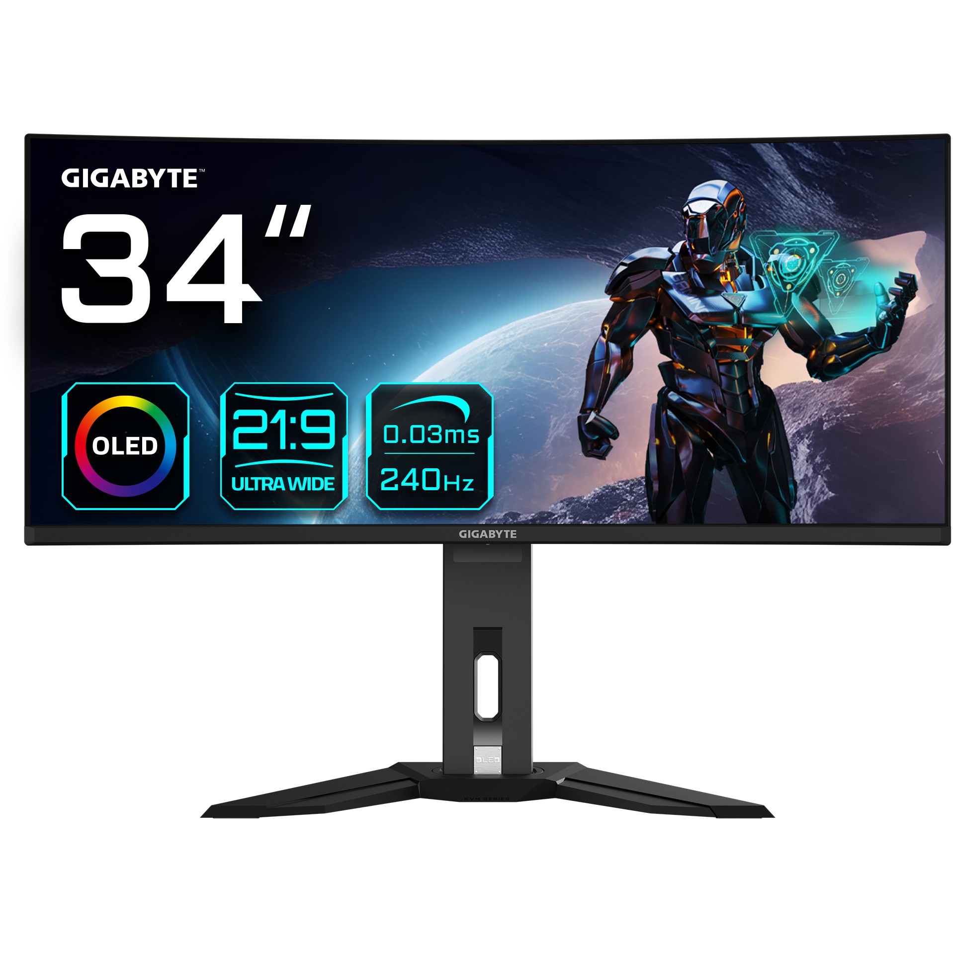 Monitor Gaming GIGABYTE MO34WQC2 / 34"/ Wide Quad HD / OLED / Curved / 240 Hz / 0,03 ms / HDMI + USB-C + DisplayPort – Zezë