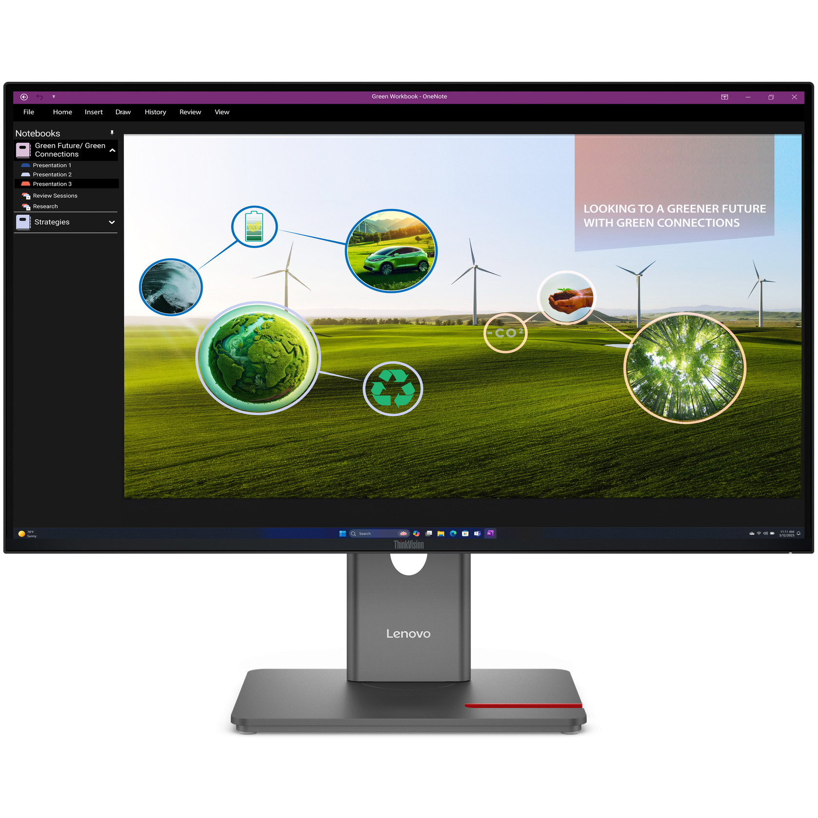 Monitor Gaming LENOVO ThinkVision P27Q‑40 / 27"/ Quad HD IPS / LED / 120Hz / 4 ms / HDMI + DisplayPort + USB – Gri
