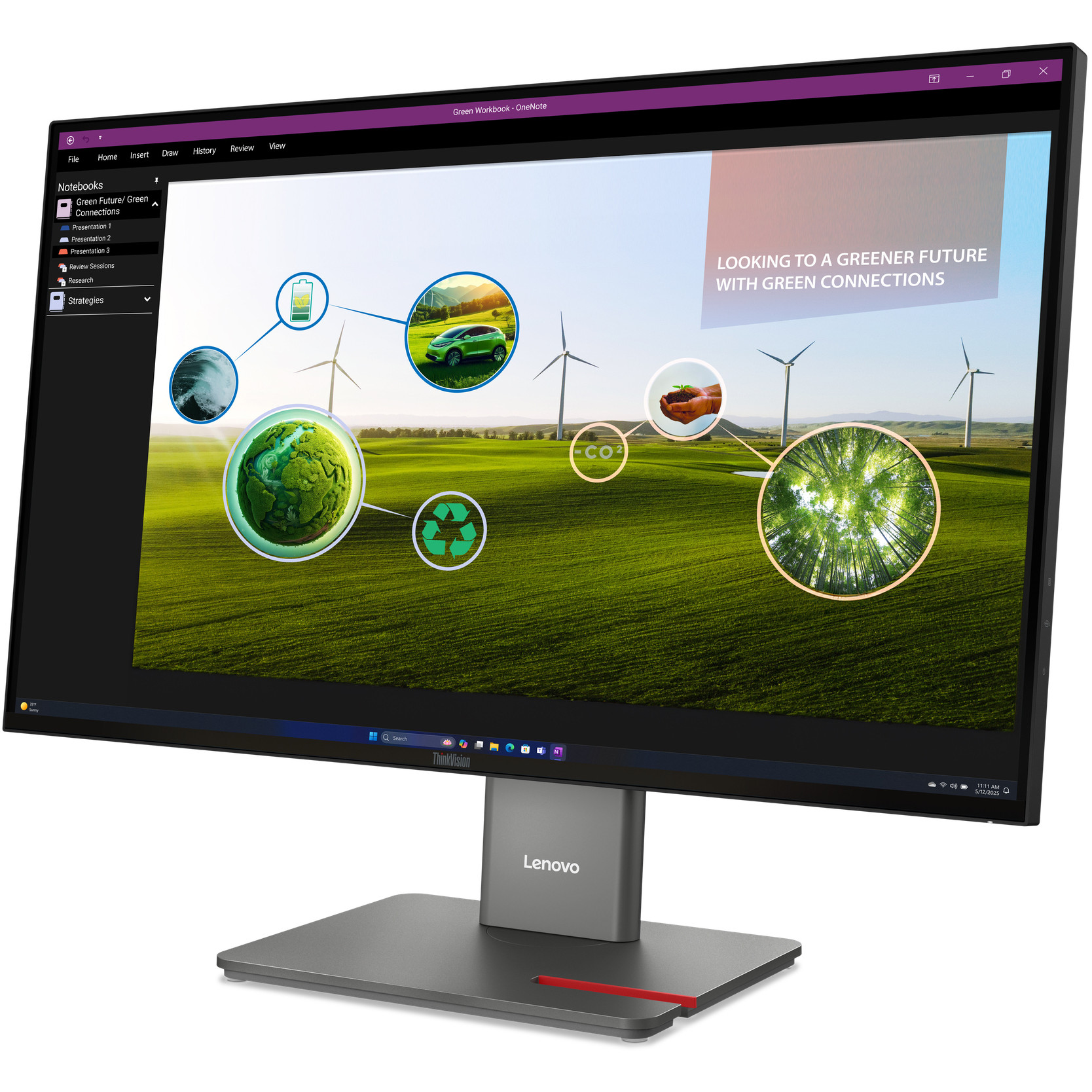 Monitor Gaming LENOVO ThinkVision P27Q‑40 / 27"/ Quad HD IPS / LED / 120Hz / 4 ms / HDMI + DisplayPort + USB – Gri - Figura 2