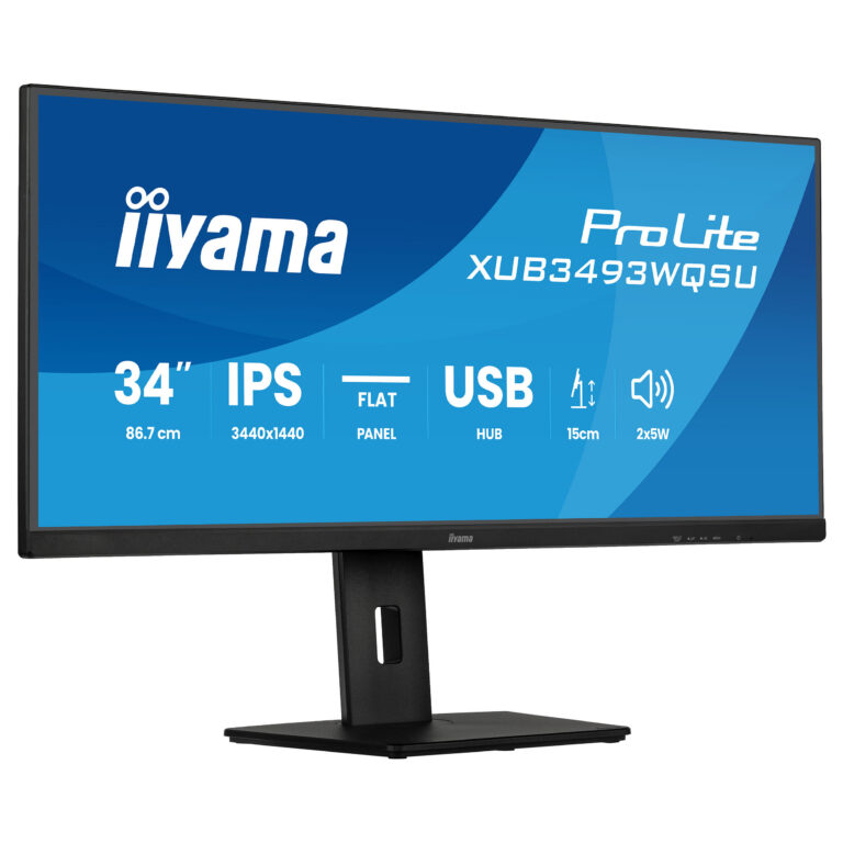 Monitor iiyama XUB3493WQSU-B6 / 34"/ UltraWide Quad HD IPS / LED / 120Hz / 1ms / USB-C + DisplayPort + HDMI + HDCP - Zezë