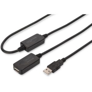 DIGITUS Kabllo Ripërsëritës USB 2.0 Type A (Plug–Socket) / 20.00m