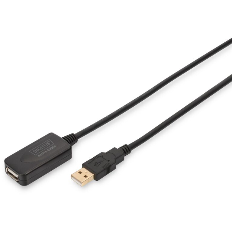 DIGITUS Kabllo Zgjatuese USB 2.0 Type A (Plug–Socket) / 5.0m - Zezë