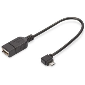 Adapter/Konvertues USB DIGITUS OTG USB Micro‑B në USB‑A Plug/Socket 0.15m - Zezë
