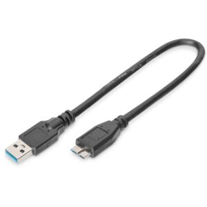 Kabllo USB DIGITUS 3.0 Type‑A në Micro‑B Plug/Plug 0.25m - Zezë