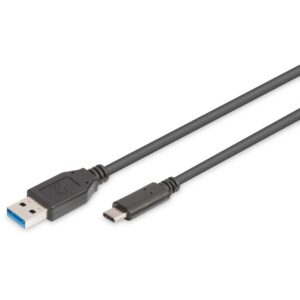 Kabllo USB DIGITUS 3.0 Type‑C në USB‑A Plug/Plug 1.0m - Zezë