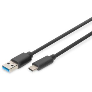 Kabllo USB DIGITUS 3.0 Type‑C në USB‑A Plug/Plug 1.0m - Zezë