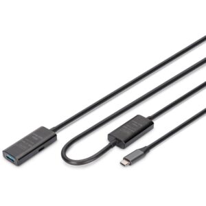 Kabllo USB zgjatues DIGITUS USB‑C në USB‑A (M/F) 10G 10m