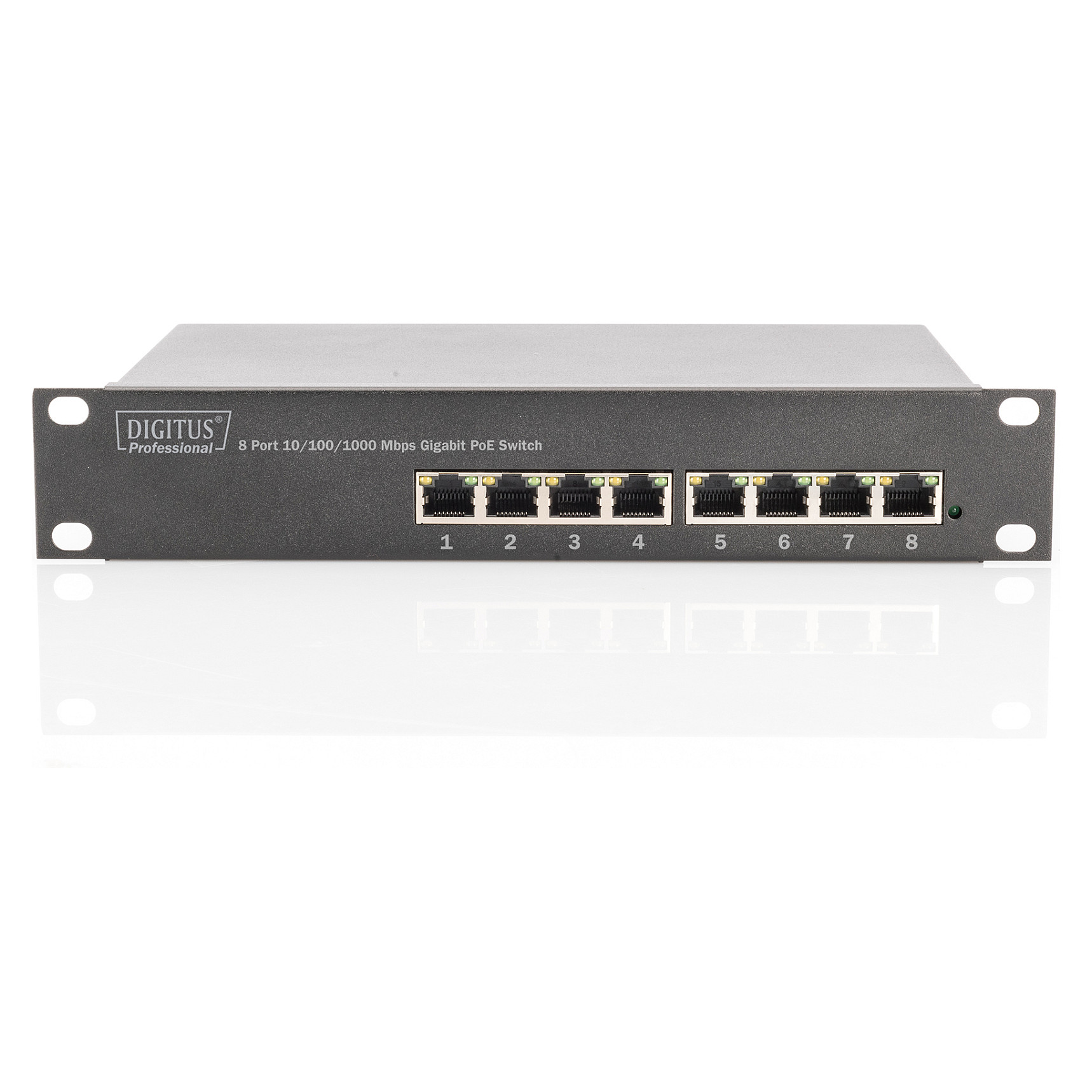 DIGITUS DN-95317 8-Port Gigabit PoE+ Switch 80W Unmanaged 10 Inch Rackmount Network Switch - Figura 4