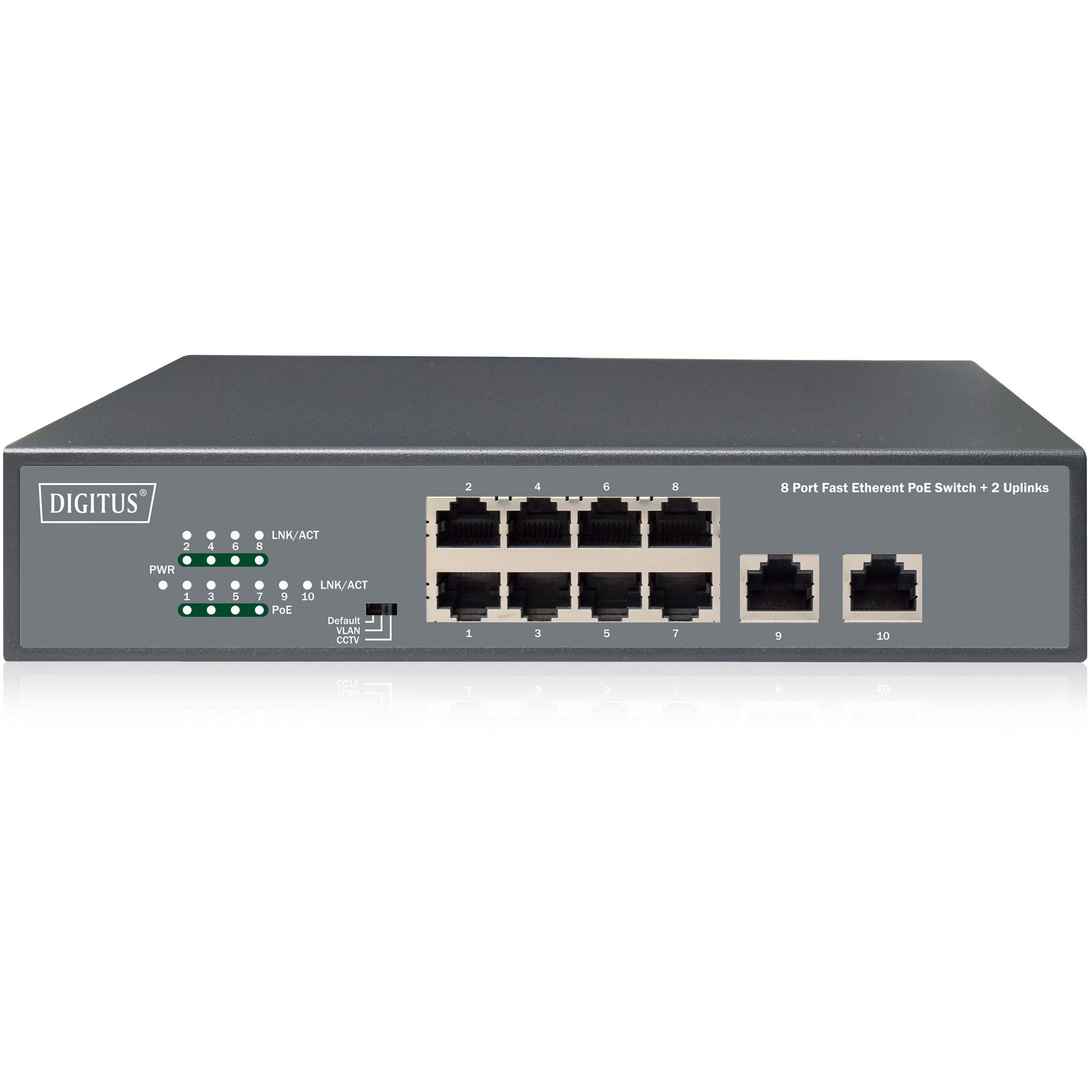 DIGITUS Switch 8-Port Fast Ethernet 10/100 / 120W PoE / Unmanaged – Zezë - Figura 2