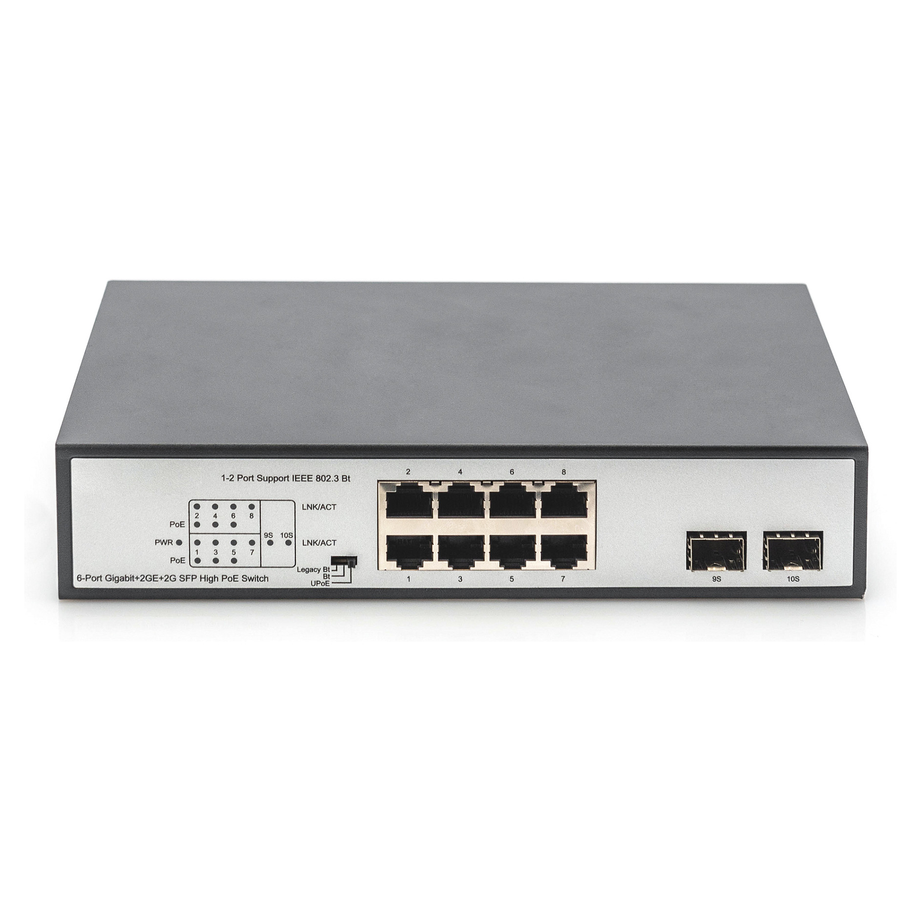 DIGITUS DN-95140 8-Port Gigabit PoE++ Switch me 2x SFP Uplink 180W Unmanaged Network Switch - Figura 2
