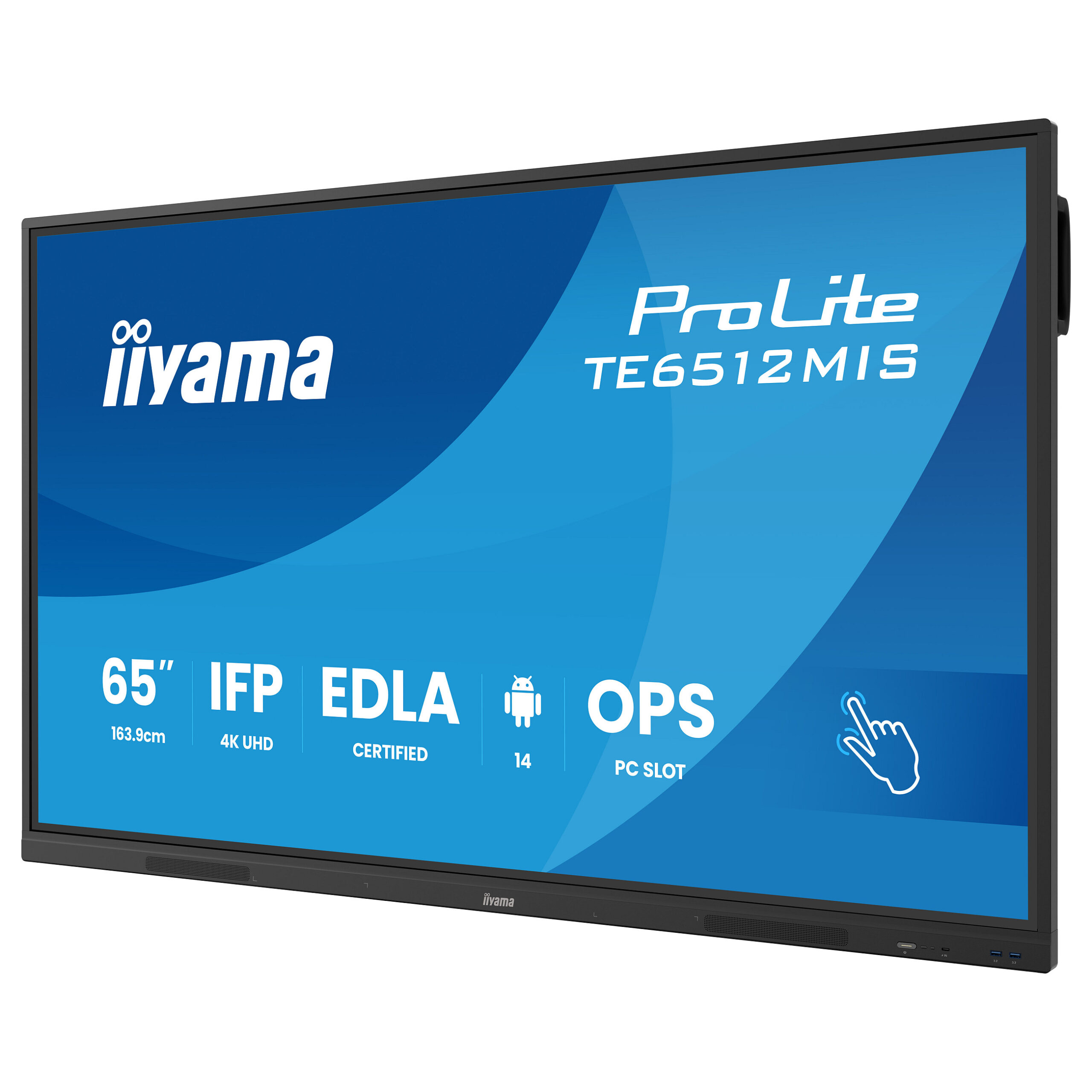 Ekran interaktiv IIYAMA DS TE6512MIS / 163.9cm VA TOUCH 65''/ 3840x2160 / VGA, 2xHDMI, 2xUSB-C / Android - e zezë - Figura 3