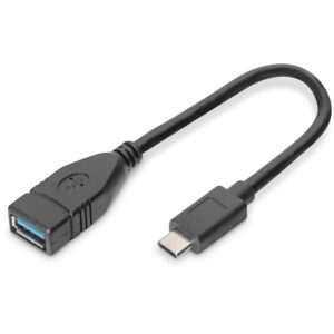 Adapter USB DIGITUS Type‑C OTG në USB‑A Socket 0.15m