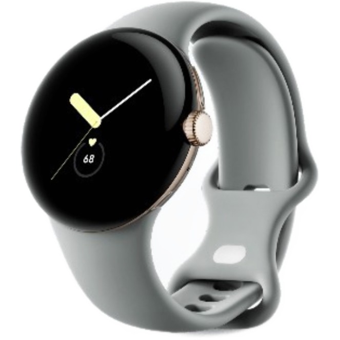 Orë e mençur Google Pixel Watch 41mm 4G – Champagne Gold Stainless Steel with Hazel Active Band