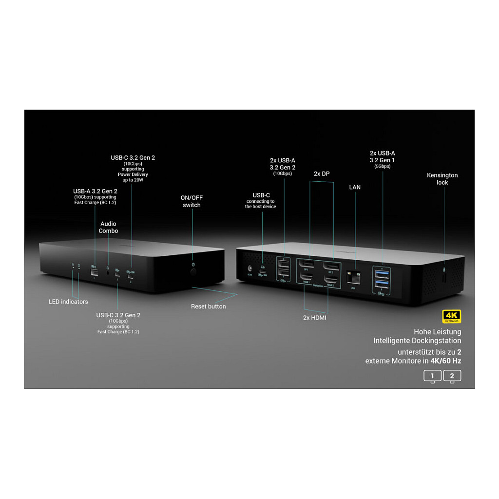 Docking Station I‑TEC Universal Intelligent Dual Display – Zezë - Figura 2