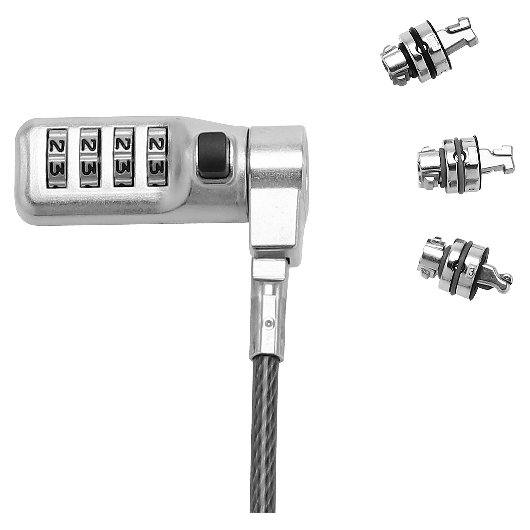 Aksesorë për laptop Dicota Universal Security Cable Lock with 3 Exchangeable Heads Combination – Zezë - Figura 2