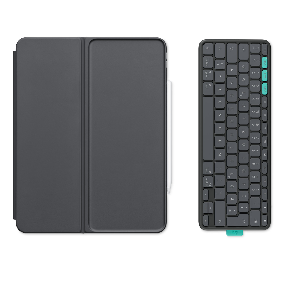 Aksesorë për tablet / Logitech Flip Folio / German layout / Graphite