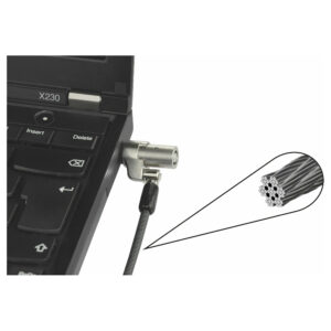 Aksesorë për laptop Dicota Security Cable Wedge Lock Ultra Slim Keyed 3.2×4.5mm – Gri 8