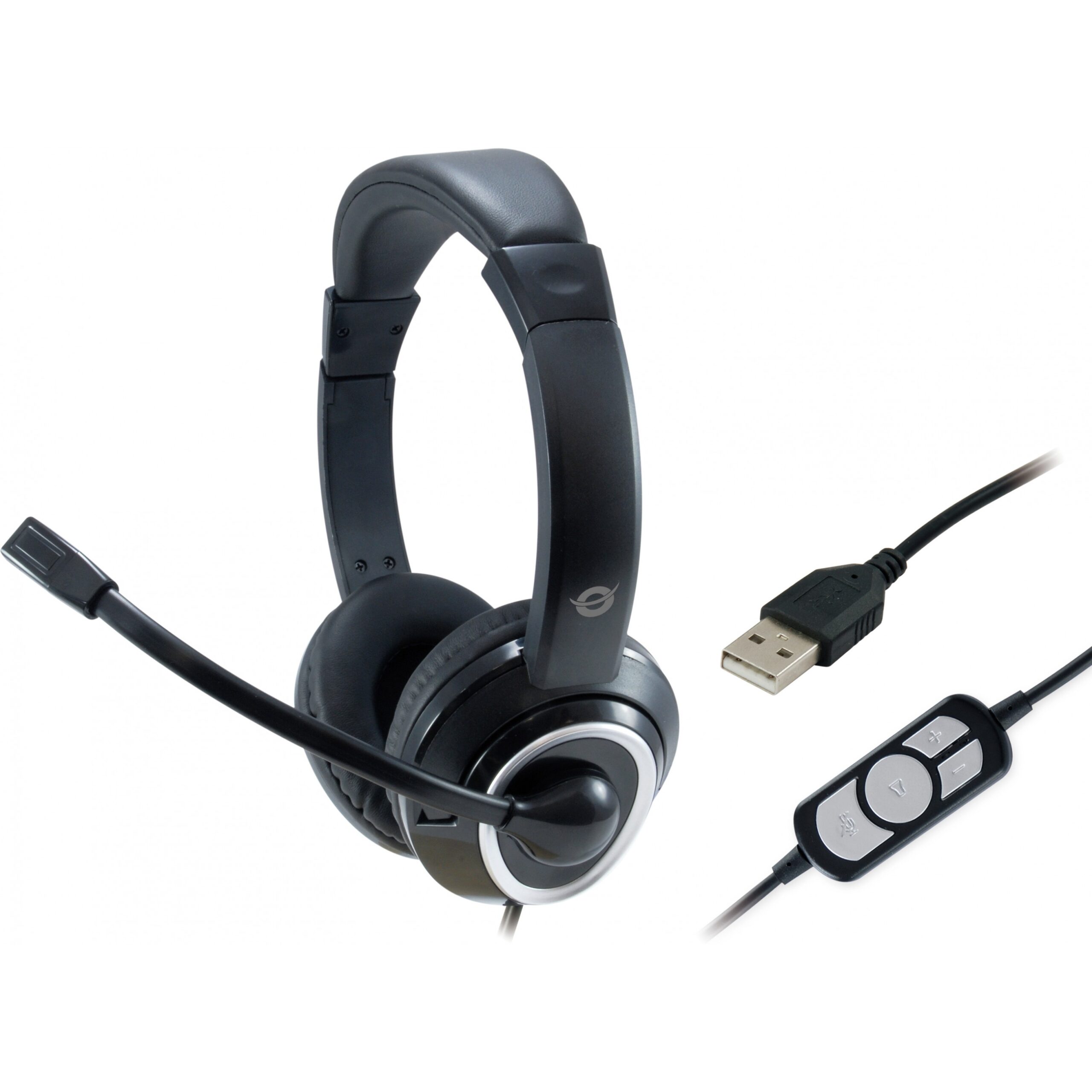 Kufje pa Kabllo Conceptronic USB Stereo Headset / with Integrated Microphone / 2.0 m – Zezë - Figura 2