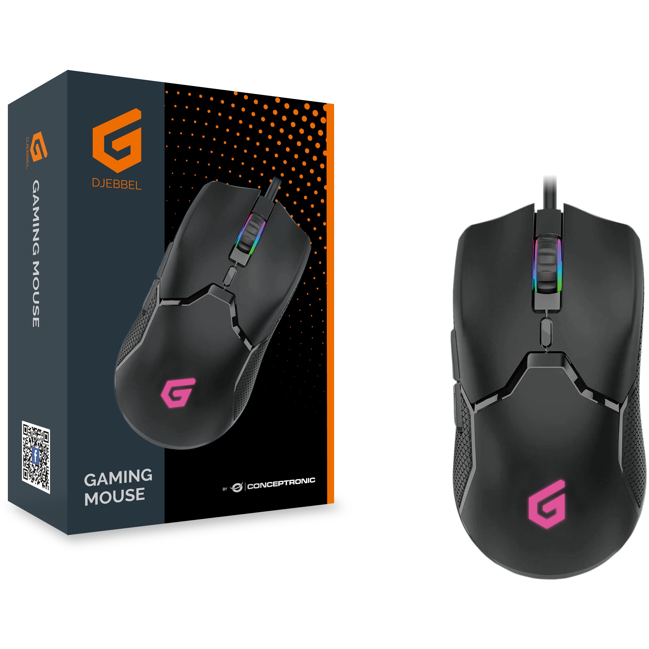 Maus Gaming Conceptronic DJEBBEL05B/ Gaming/ USB/ 7200 DPI/ IC Sensor – Zezë - Figura 2