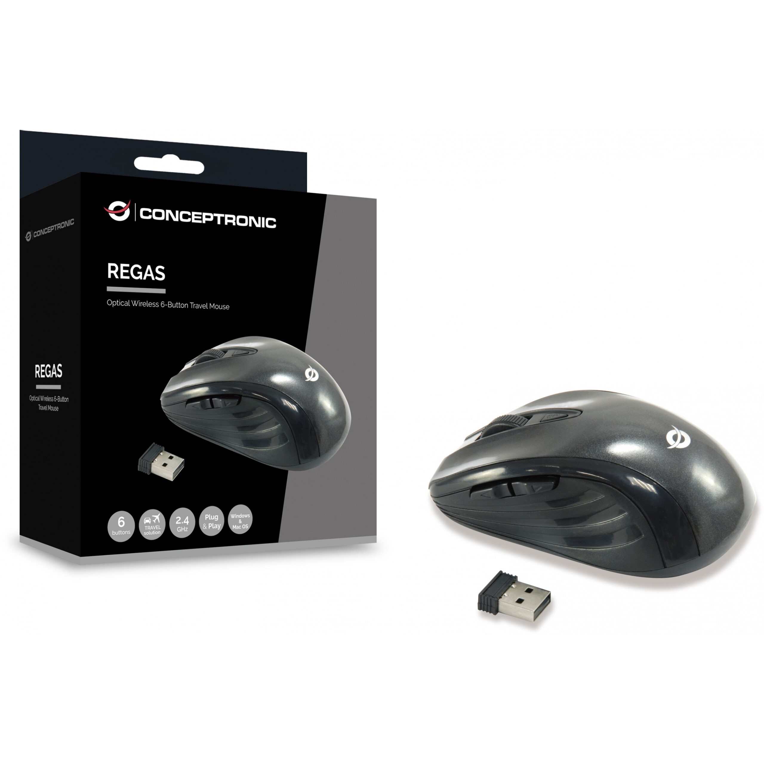 Maus pa Kabllo Conceptronic/ Optical/ 6 Butona/ USB/ Travel – Zezë - Figura 5