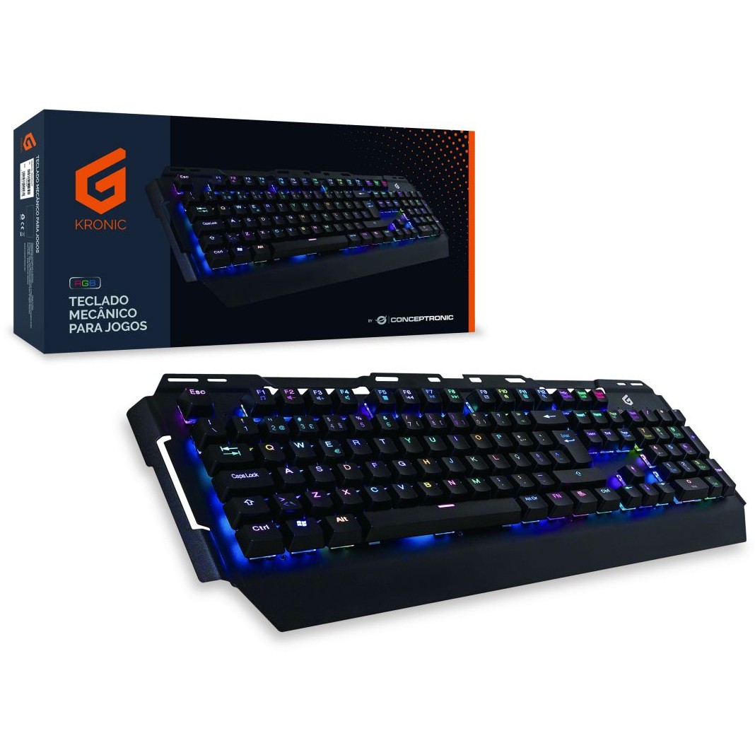 Tastierë Gaming / Conceptronic KRONIC01PT / Portuguese layout / Blue Switches / RGB / Zezë - Figura 2