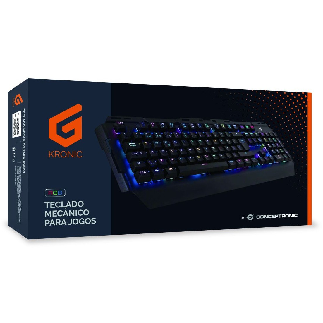 Tastierë Gaming / Conceptronic KRONIC01PT / Portuguese layout / Blue Switches / RGB / Zezë - Figura 3