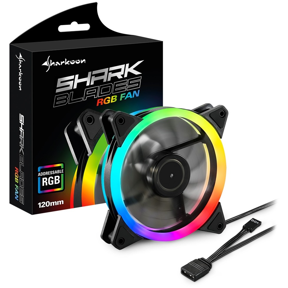 Ftohës për Kasë 120mm Sharkoon SHARK Blades RGB Fan – Zezë - Figura 4