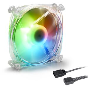 Ftohës për Kasë 120mm Sharkoon SHARK Disc PWM RGB Fan – Transparent