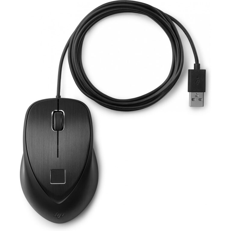 Maus me kabllo HP USB Fingerprint Laser – 3 Tasten – USB - Zezë