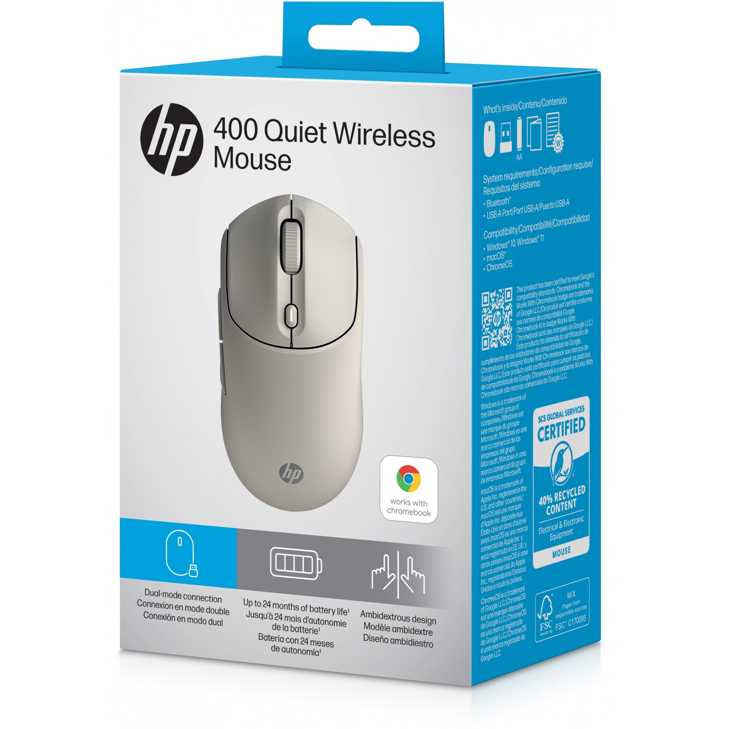 Maus pa kabllo HP 400 Quiet Wireless Mouse - Bezhë - Figura 5